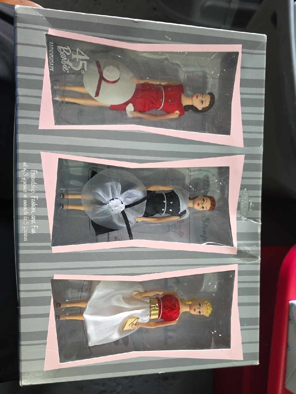Vintage Barbie 45th anniversary 3-Piece Fashion Doll Set - Red, Black, White